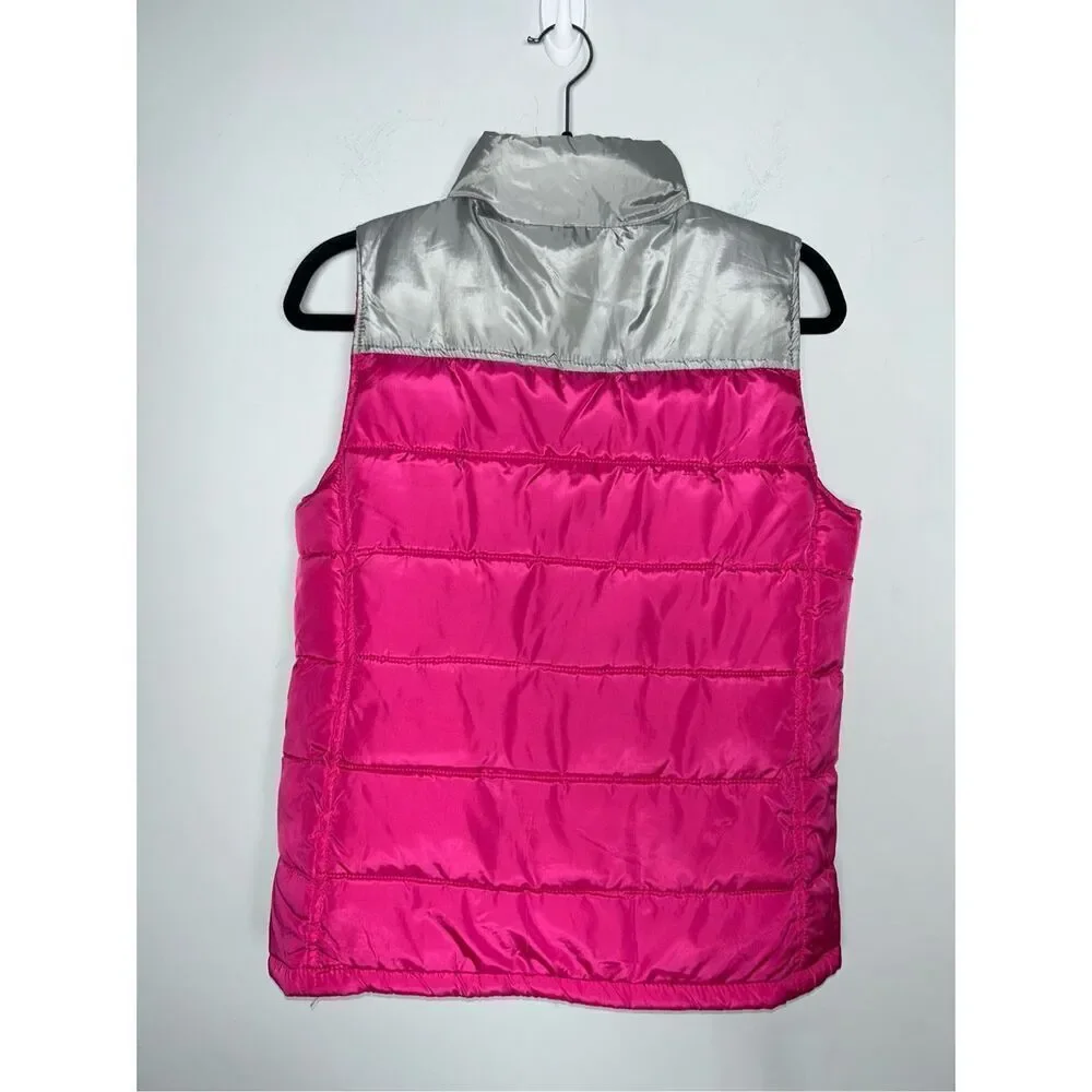 Nike girls reversible pink puffer vest size Large 12-13 years C23-1